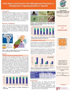 Pest status and farmers' pest management practices in sweetpotato cropping systems of Uganda.