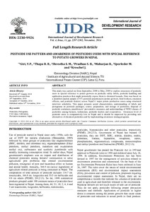 Pesticide use pattern and awareness of pesticides users with special reference to potato growers in Nepal.