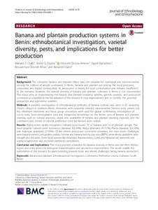 Banana and plantain production systems in Benin: ethnobotanical investigation, varietal diversity, pests, and implications for better production