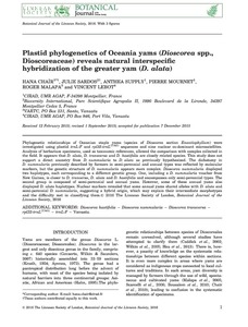 Plastid phylogenetics of Oceania yams (Dioscorea spp., Dioscoreaceae) reveals natural interspecific hybridization of the greater yam (D. alata)