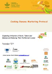 Cooking banana marketing protocol (English).