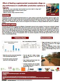 Effect of feeding supplemented sweetpotato silage on pig performance in smallholder production systems in Uganda.