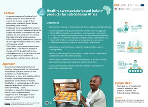 Healthy sweetpotato-based bakery products for sub-Saharan Africa