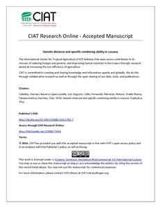 Genetic distance and specific combining ability in cassava