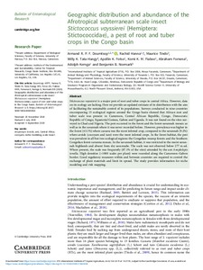 Geographic distribution and abundance of the Afrotropical subterranean scale insect Stictococcus vayssierei (Hemiptera: Stictococcidae), a pest of root and tuber crops in the Congo basin