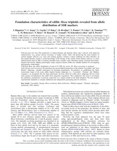 Foundation characteristics of edible Musa triploids revealed from allelic distribution of SSR markers