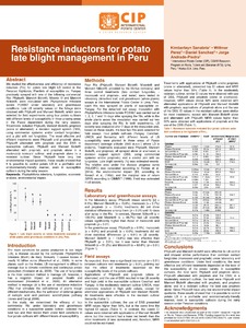 Resistance inductors for potato late blight management in Peru