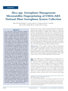 Musa spp. germplasm management: microsatellite fingerprinting of USDA-ARS National Plant Germplasm System Collection