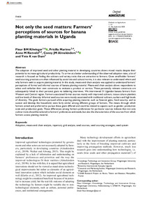 Not only the seed matters: Farmers’ perceptions of sources for banana planting materials in Uganda