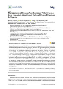 Management of Banana Xanthomonas Wilt: Evidence from impact of adoption of cultural control practices in Uganda