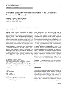 Population genetic structure and conservation of the Azorean tree Prunus azorica (Rosaceae)