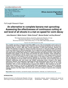 An alternative to complete banana mat uprooting: assessing the effectiveness of continuous cutting at soil level of all shoots in a mat on speed for corm decay