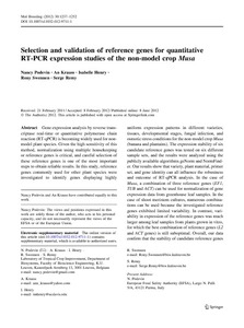 Selection and validation of reference genes for quantitative RT-PCR expression studies of the non-model crop Musa