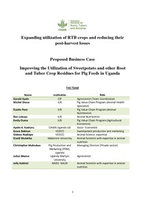 Improving the utilization of sweetpotato and other root and tuber crop residues for pig feeds in Uganda. Proposed business case.