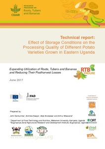 Technical Report: Effect of storage conditions on the processing quality of different potato varieties grown in Eastern Uganda