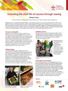 Extending the shelf life of cassava through waxing.