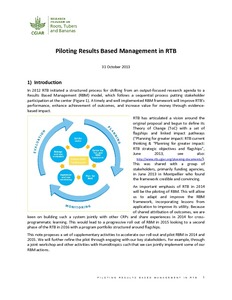 Piloting Results-Based Management in RTB.