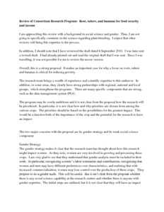 Review of Consortium Research Program: Root, tubers, and bananas for food security and income.