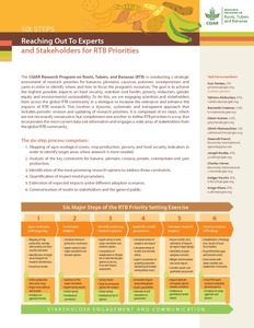 Six steps: Reaching out to experts and stakeholders for RTB priorities.