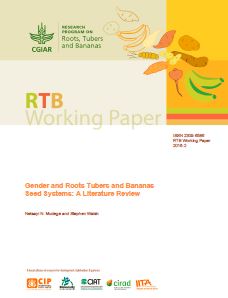 Gender and Roots Tubers and Bananas Seed Systems: a literature review.