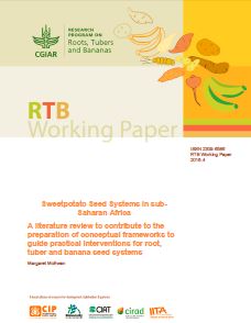 Sweetpotato seed systems in sub-saharan Africa: A literature review to contribute to the preparation of conceptual frameworks to guide practical interventions for root, tuber and banana seed systems.