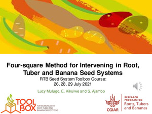 Four-square Method for Intervening in Root, Tuber and Banana Seed Systems​. RTB Seed System Toolbox Course: ​ 26, 28, 29 July 2021​