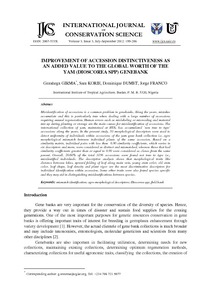 Improvement of accession distinctiveness as an added value to the global worth of the yam (Dioscorea spp) genebank