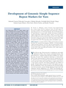 Development of genomic simple sequence repeat markers for yam