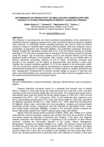 Determinants of productivity of smallholder farmers supplying cassava to starch processors in Nigeria: a baseline evidence