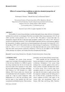 Effect of vacuum frying conditions on physico-chemical properties of banana chips