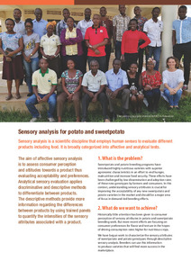 Sensory analysis for potato and sweetpotato