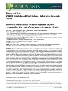 Towards a more holistic research approach to plant conservation: the case of rare plants on oceanic islands