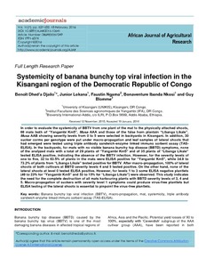 Systemicity of banana bunchy top viral infection in the Kisangani region of the Democratic Republic of Congo