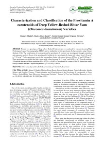 Characterization and classification of the provitamin A carotenoids of deep yellow-fleshed bitter yam (Dioscorea dumetorum) varieties