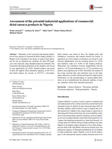 Assessment of the potential industrial applications of commercial dried cassava products in Nigeria