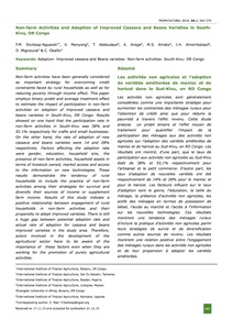 Non-farm activities and adoption of improved cassava and beans varieties in South-Kivu, DR Congo