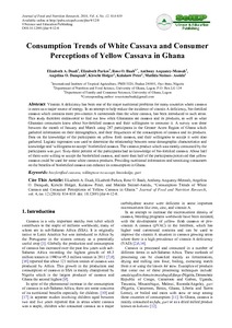 Consumption trends of white cassava and consumer perceptions of yellow cassava in Ghana