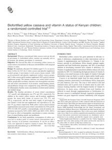 Biofortified yellow cassava and vitamin A status of Kenyan children: a randomized controlled trial