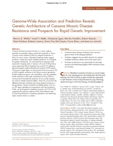 Genome-wide association and prediction reveals genetic architecture of cassava mosaic disease resistance and prospects for rapid genetic improvement