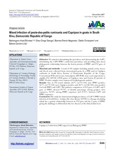 Mixed infection of peste-des-petits ruminants and Capripox in goats in south Kivu, Democratic Republic of Congo