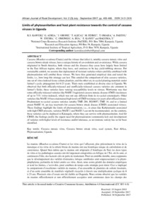 Limits of phytosanitation and host plant resistance towards the control of cassava viruses in Uganda