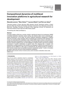 Compositional dynamics of multilevel innovation platforms in agricultural research for development