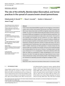 The role of the whitefly, Bemisia tabaci (Gennadius), and farmer practices in the spread of cassava brown streak ipomoviruses