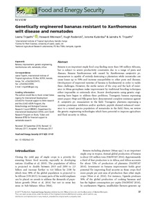 Genetically engineered bananas resistant to Xanthomonas wilt disease and nematodes