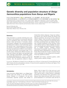 Genetic diversity and population structure of Striga hermonthica populations from Kenya and Nigeria