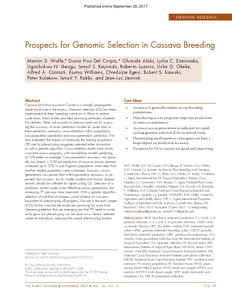 Prospects for Genomic Selection in Cassava Breeding
