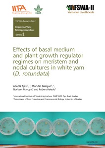 Effects of basal medium and plant growth regulator regimes on meristem and nodal cultures in white yam (D. rotundata)