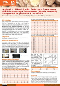 Application of Near Infra-red Reflectance Spectroscopy (NIRS) in screening of fresh cassava (Manihot esculenta) storage roots for provitamin A carotenoids