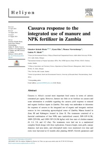 Cassava response to the integrated use of manure and NPK fertilizer in Zambia