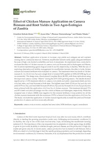 Effect of chicken manure application on cassava biomass and root yields in two agro-ecologies of Zambia